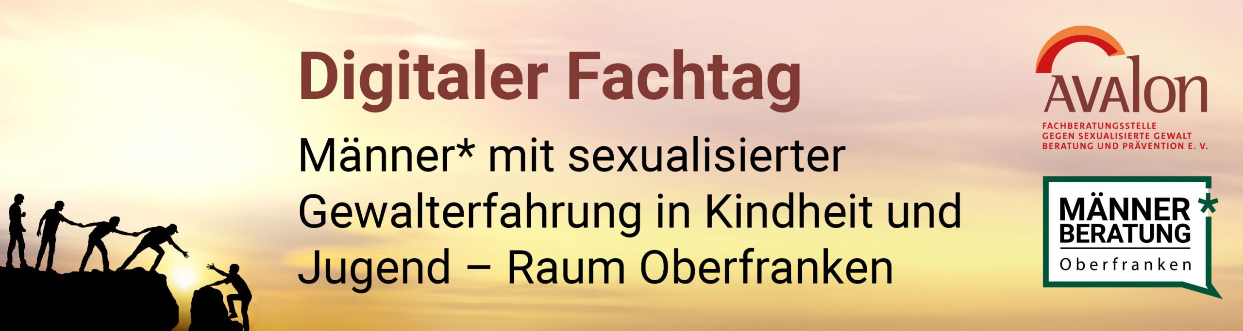 Banner für den digitalen Fachtag am 01.12.23 mit Text, Bild und 2 Logos