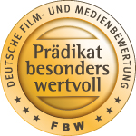 goldenes rundes Emblem der Deutschen Film- und Medienbewertung Prädikat besonders wertvoll